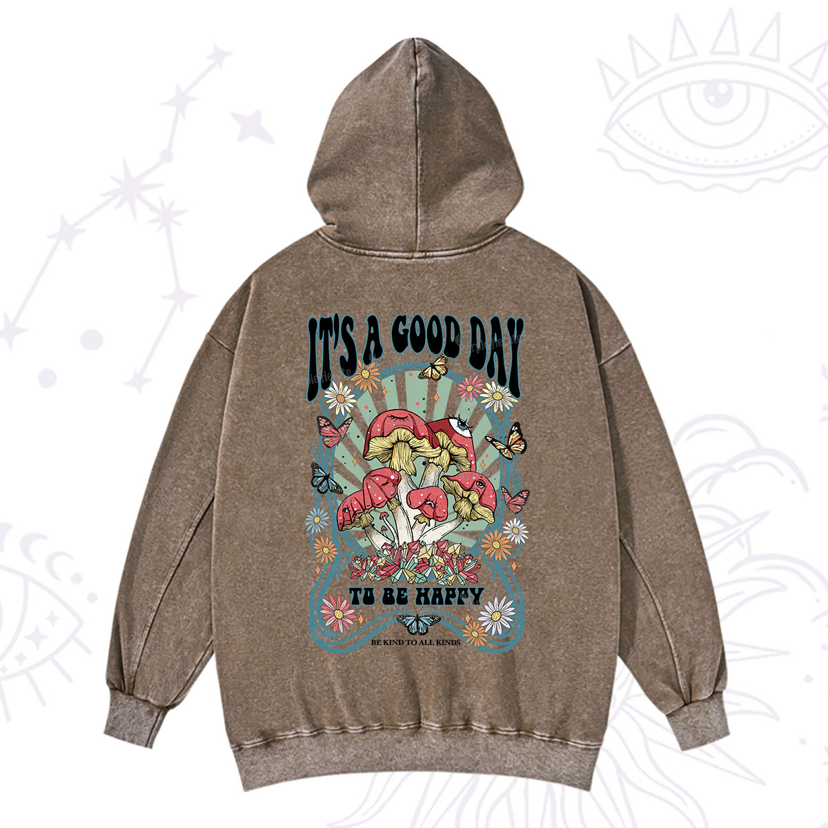 Purplehecate It's A Good Day To Be Happy Washed Hoodie