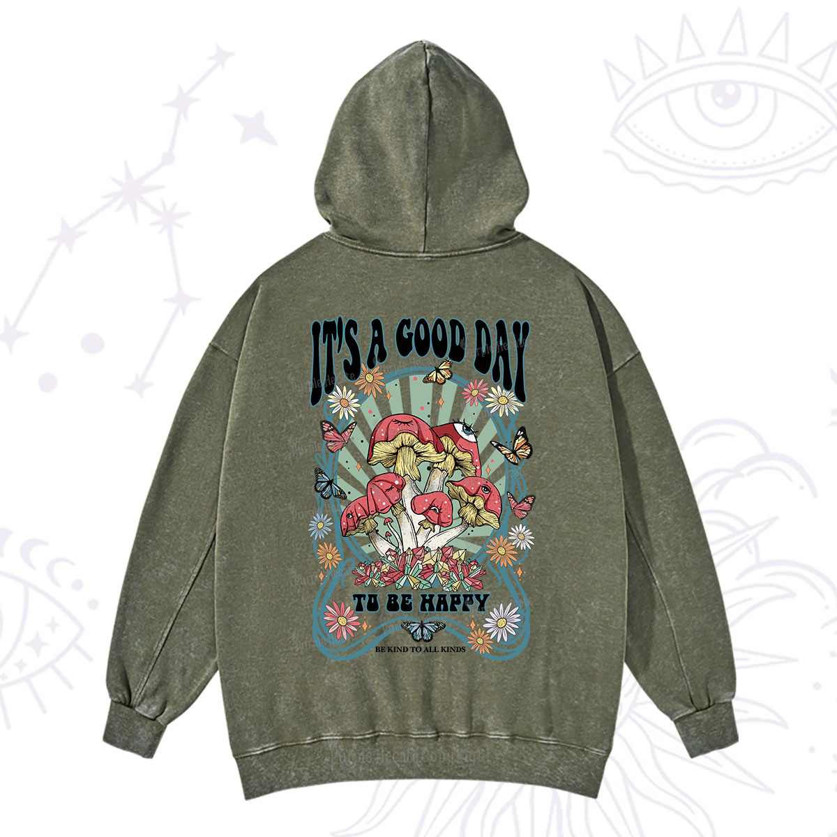 Purplehecate It's A Good Day To Be Happy Washed Hoodie