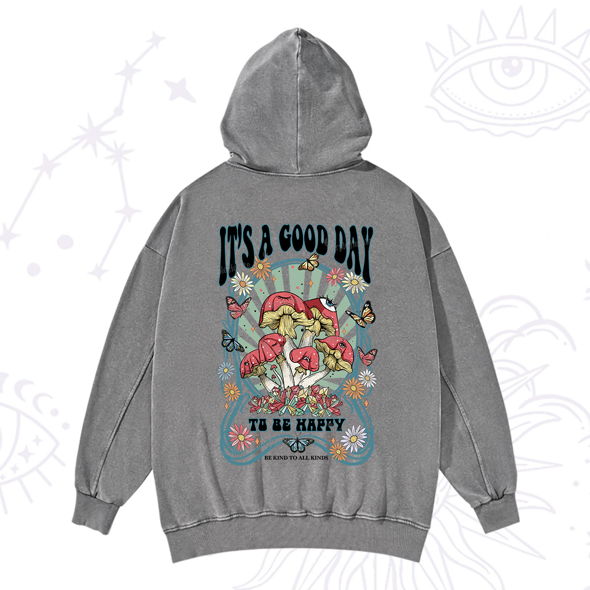 Purplehecate It's A Good Day To Be Happy Washed Hoodie