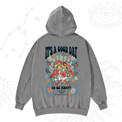 Purplehecate It's A Good Day To Be Happy Washed Hoodie
