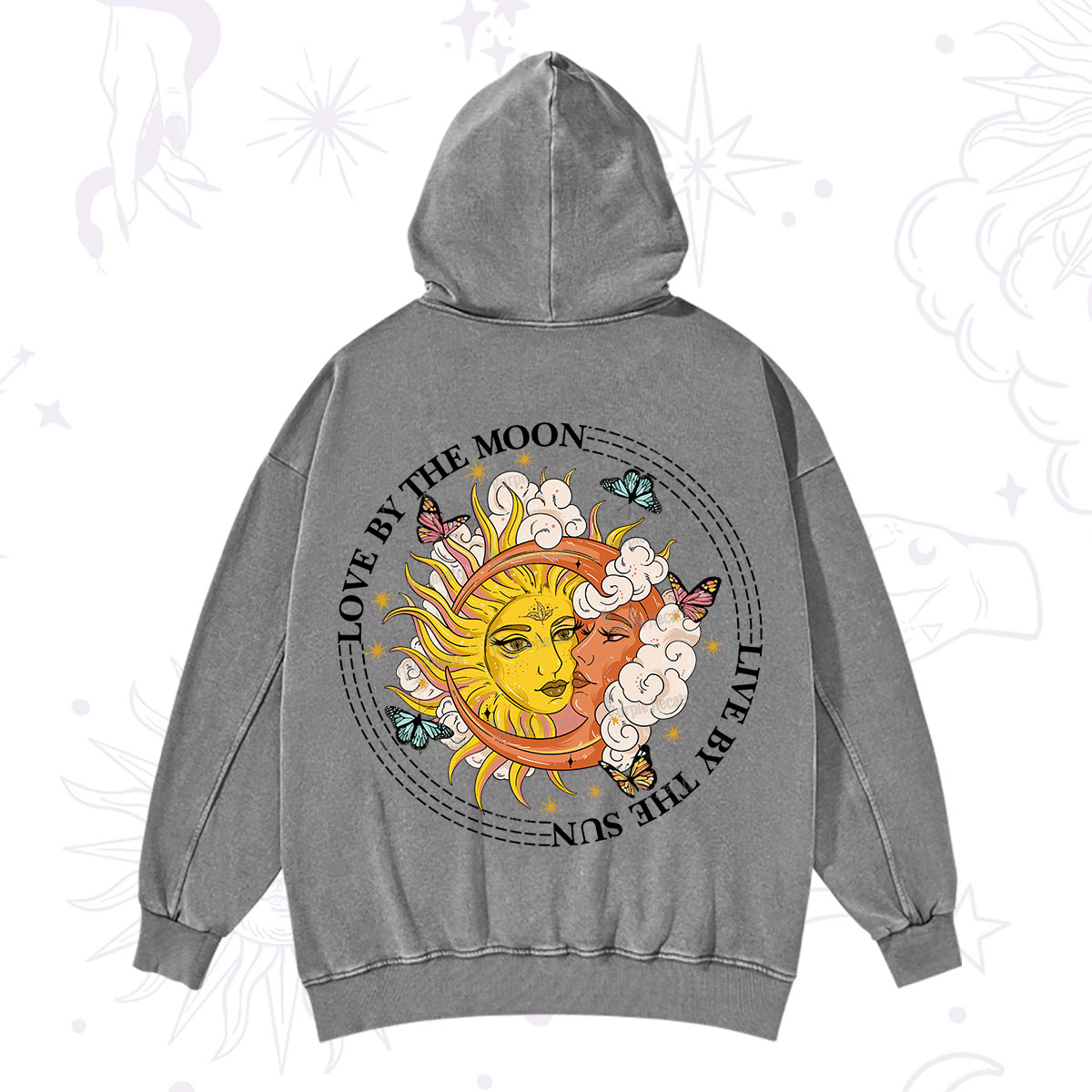 Purplehecate Live By The Sun Love By The Moon Washed Hoodie