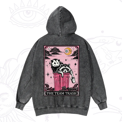 Purplehecate The Team Trash Raccoon & Possum Tarot Washed Hoodie