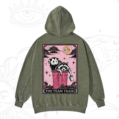 Purplehecate The Team Trash Raccoon & Possum Tarot Washed Hoodie