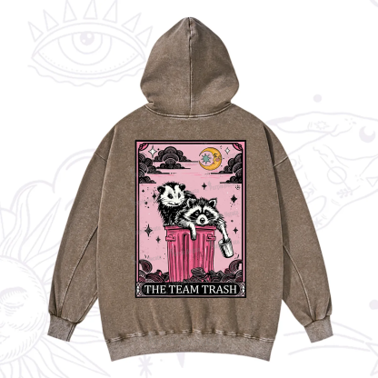 Purplehecate The Team Trash Raccoon & Possum Tarot Washed Hoodie