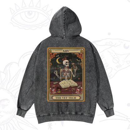 Purplehecate The Vet Tech Skeleton Tarot Washed Hoodie