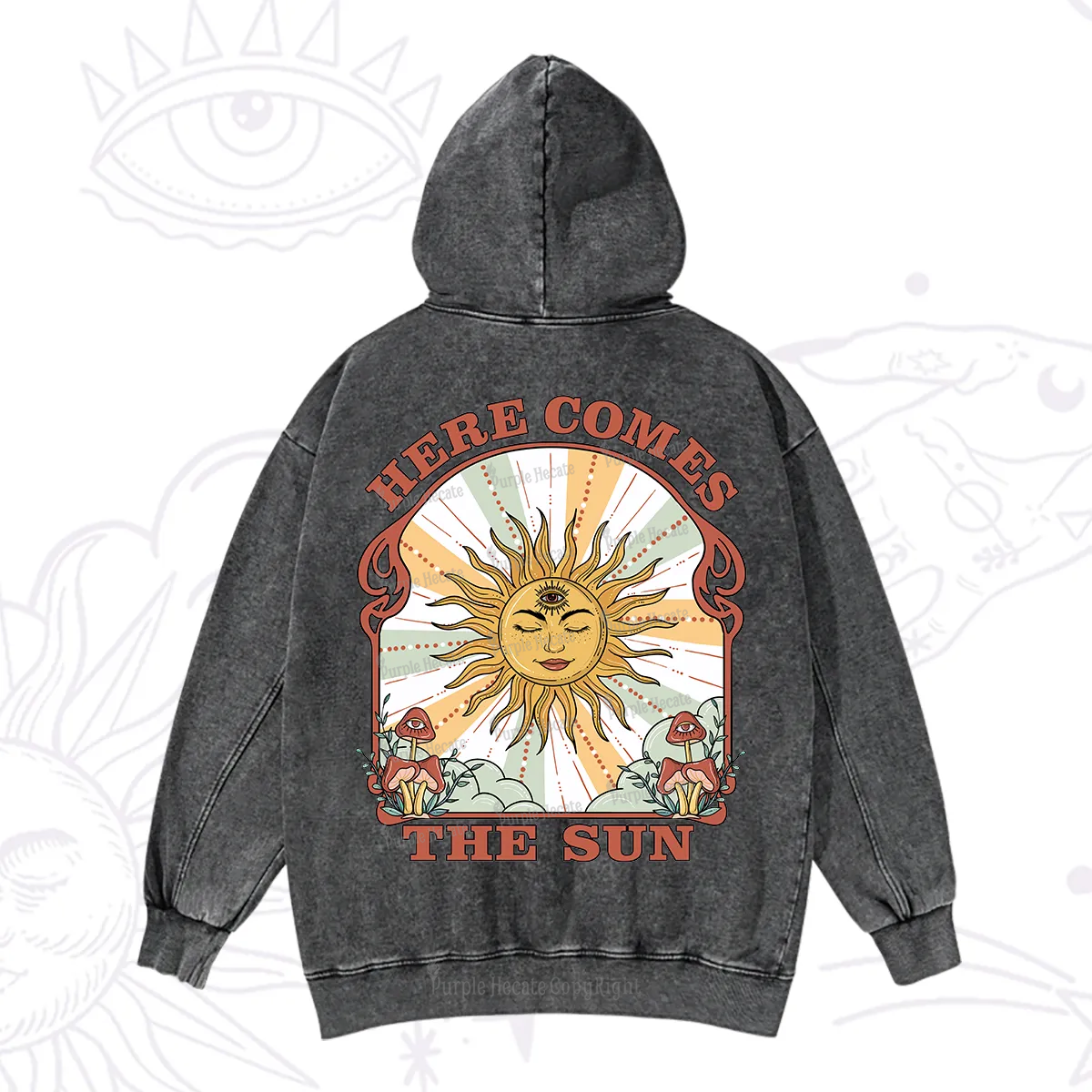 PurplehecateHere Comes The Sun Washed Hoodie