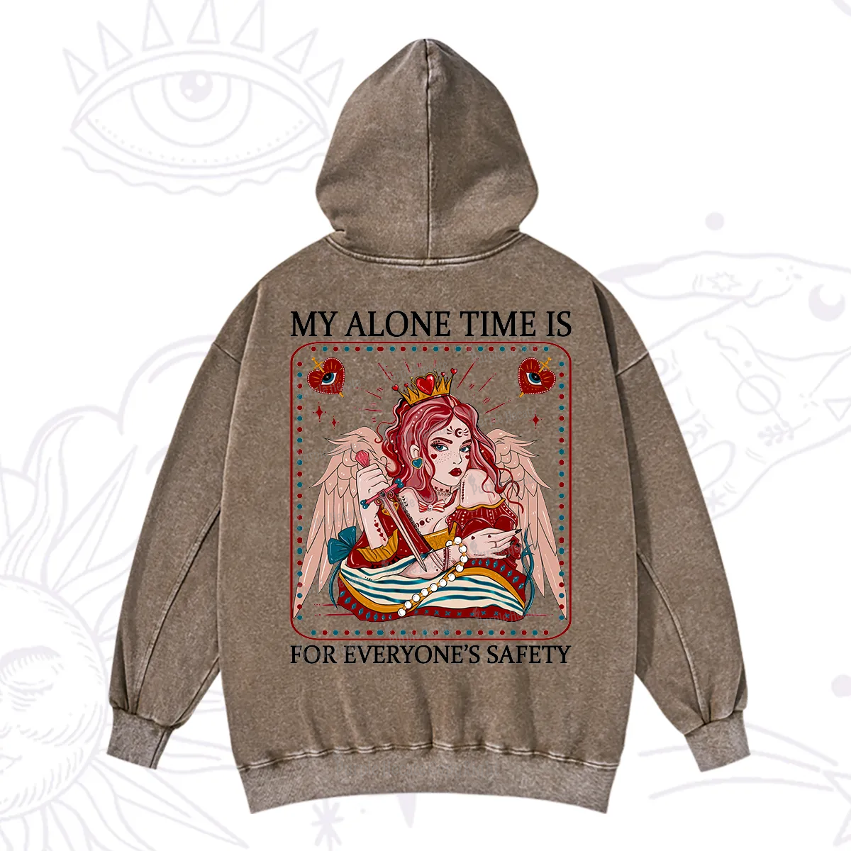 Purplehecate My Alone Time Is For Everyone's Safety Washed Hoodie