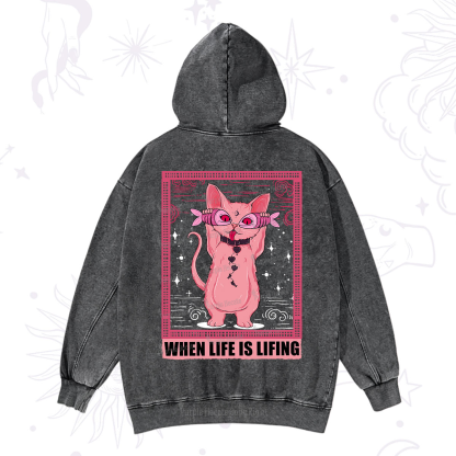 Purplehecate When Life Is Lifting Washed Hoodie