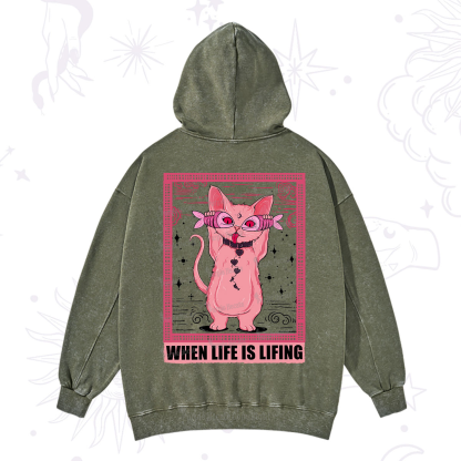 Purplehecate When Life Is Lifting Washed Hoodie