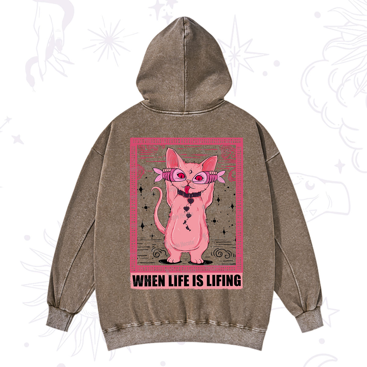 Purplehecate When Life Is Lifting Washed Hoodie