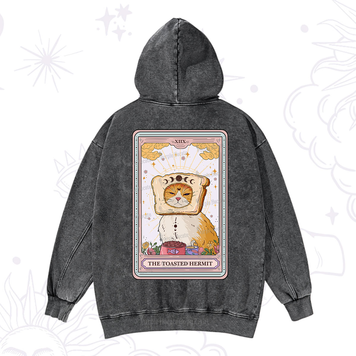 Purplehecate The Toasted Hermit Tarot Washed Hoodie