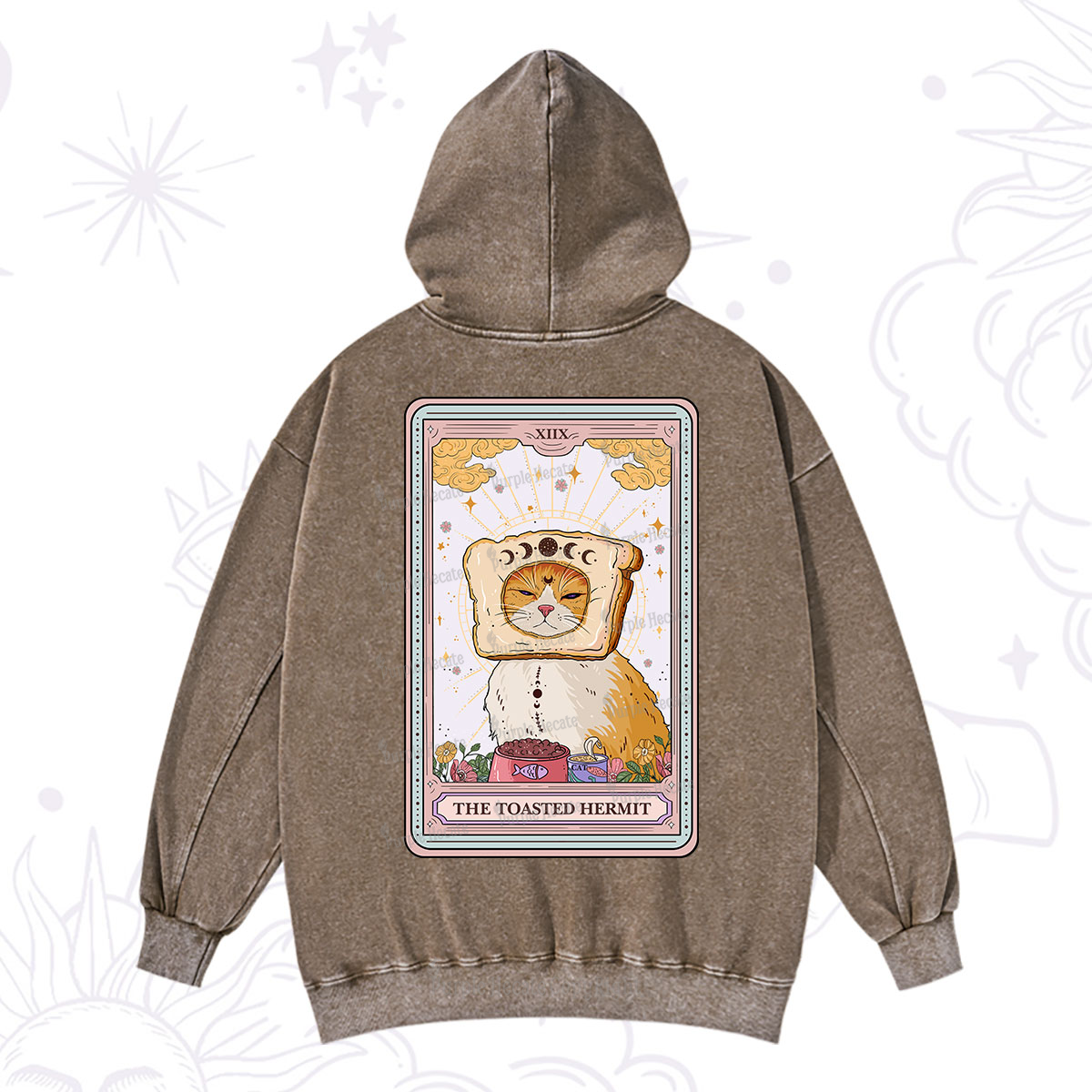 Purplehecate The Toasted Hermit Tarot Washed Hoodie