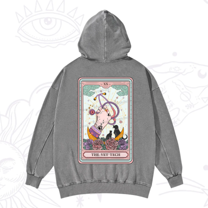 Purplehecate The Vet Tech Tarot Washed Hoodie