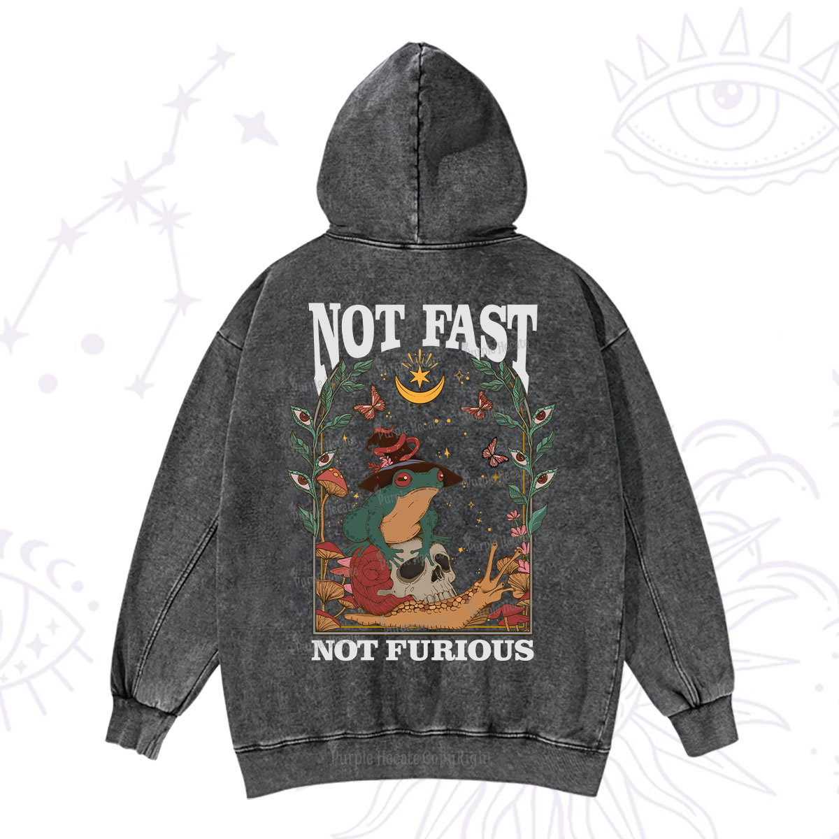 Purplehecate Not Fast Not Furious Washed Hoodie