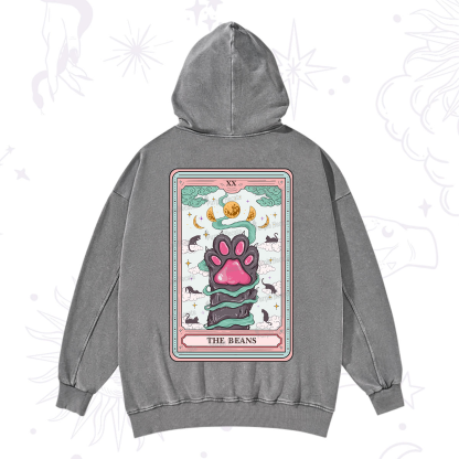 Purplehecate The Beans Cat Tarot Washed Hoodie