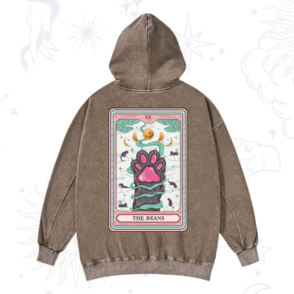 Purplehecate The Beans Cat Tarot Washed Hoodie