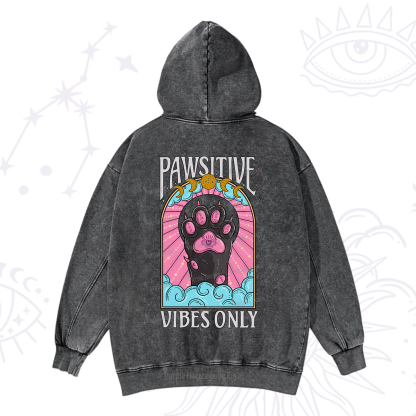 Purplehecate Pawsitive Vibes Only Washed Hoodie