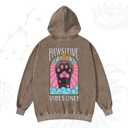 Purplehecate Pawsitive Vibes Only Washed Hoodie
