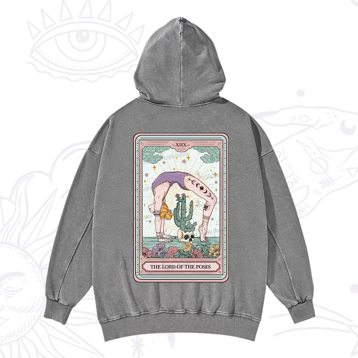 Purplehecate The Lord Of The Poses Tarot Washed Hoodie