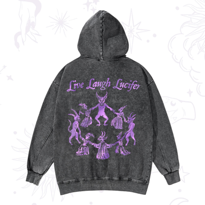 Purplehecate Live Laugh Lucifer Satanic Washed Hoodie
