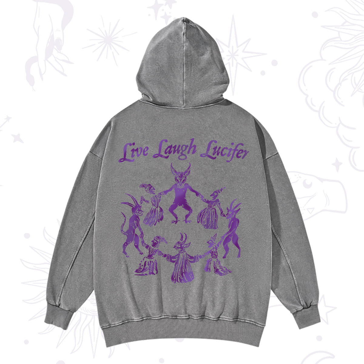 Purplehecate Live Laugh Lucifer Satanic Washed Hoodie