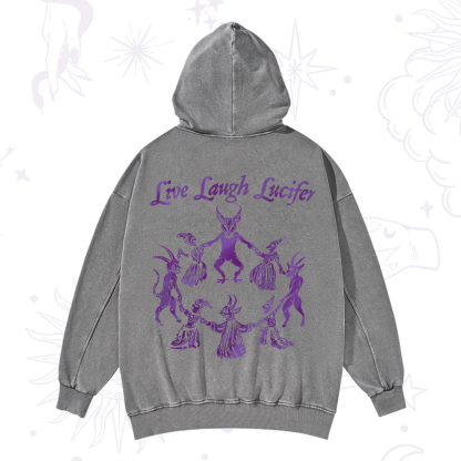 Purplehecate Live Laugh Lucifer Satanic Washed Hoodie