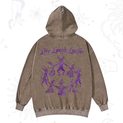 Purplehecate Live Laugh Lucifer Satanic Washed Hoodie
