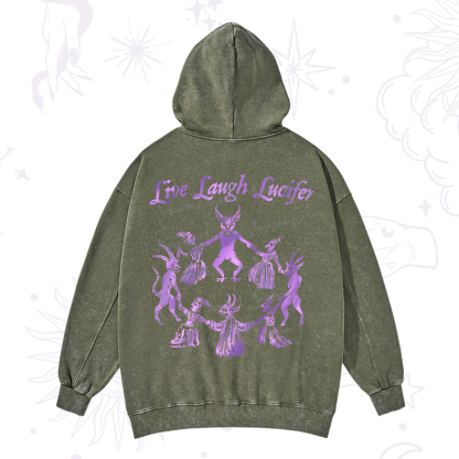 Purplehecate Live Laugh Lucifer Satanic Washed Hoodie
