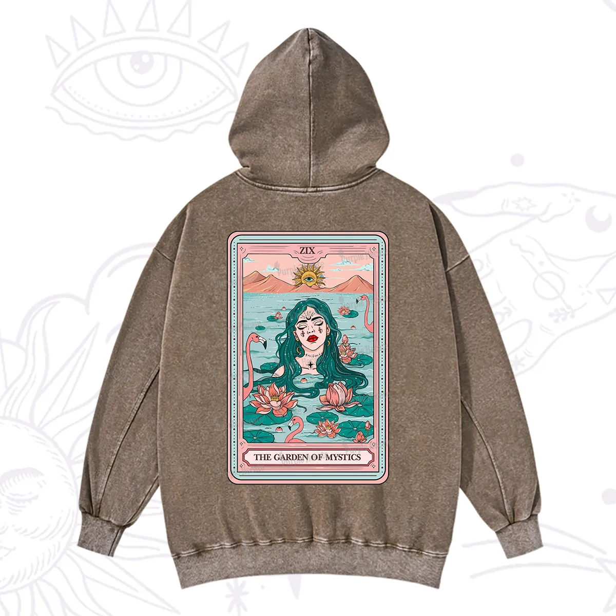 Purplehecate The Garden Of Mystics Tarot Washed Hoodie