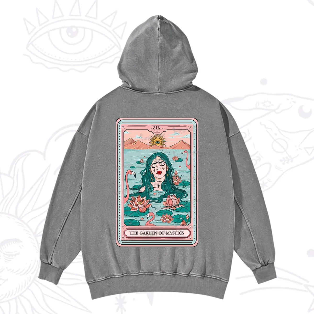 Purplehecate The Garden Of Mystics Tarot Washed Hoodie