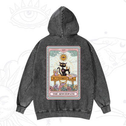 Purplehecate The Sewciopath Tarot Card Washed Hoodie