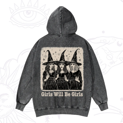 Purplehecate Girls Will Be Girls Washed Hoodie