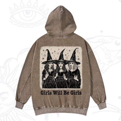 Purplehecate Girls Will Be Girls Washed Hoodie
