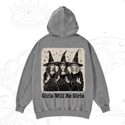 Purplehecate Girls Will Be Girls Washed Hoodie