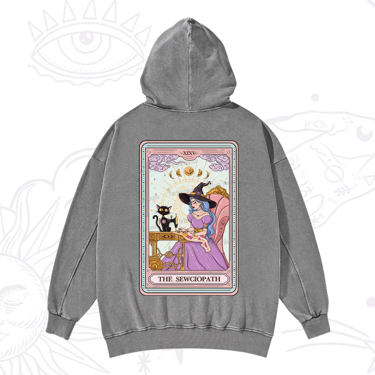 Purplehecate The Sewciopath Tarot Washed Hoodie