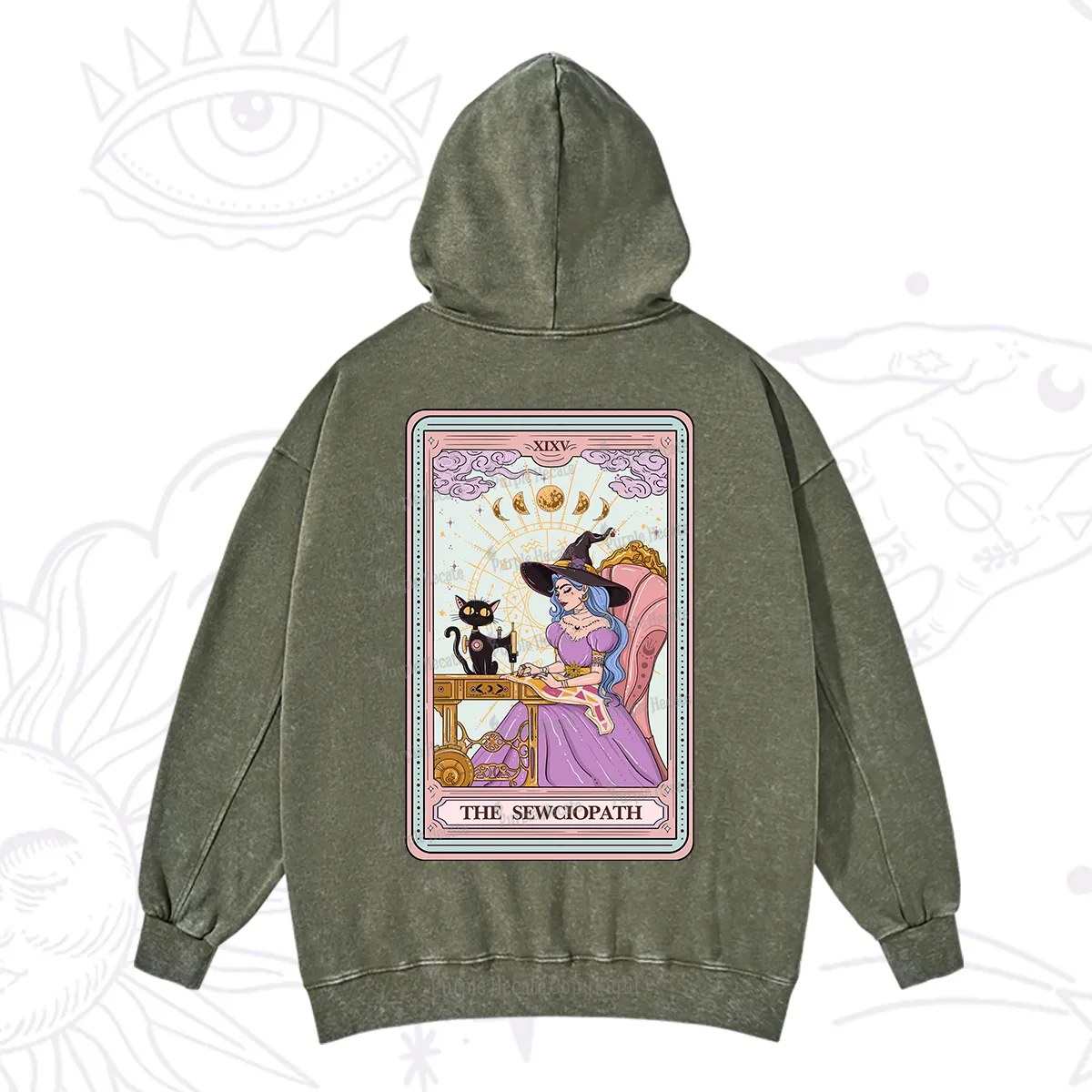 Purplehecate The Sewciopath Tarot Washed Hoodie