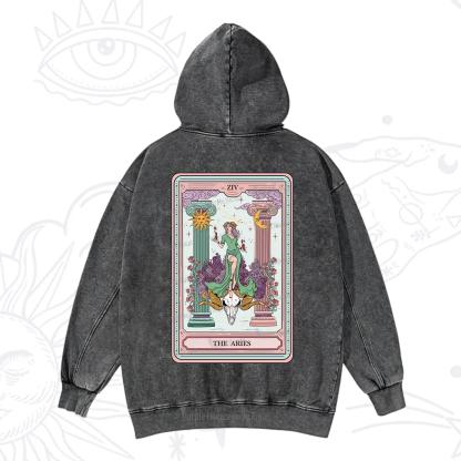 Purplehecate The Aries Goddess Tarot Washed Hoodie