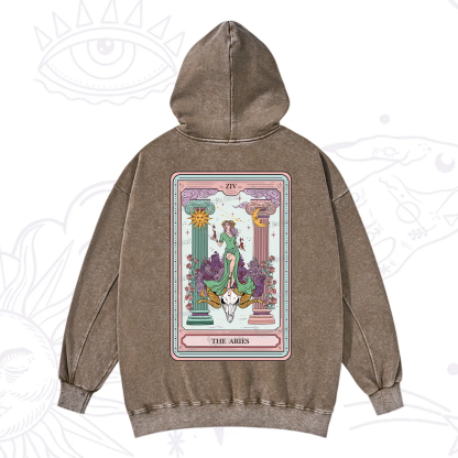 Purplehecate The Aries Goddess Tarot Washed Hoodie