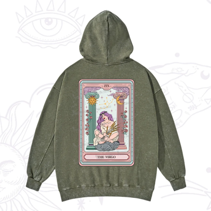 Purplehecate The Virgo Goddess Tarot Washed Hoodie
