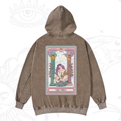 Purplehecate The Virgo Goddess Tarot Washed Hoodie