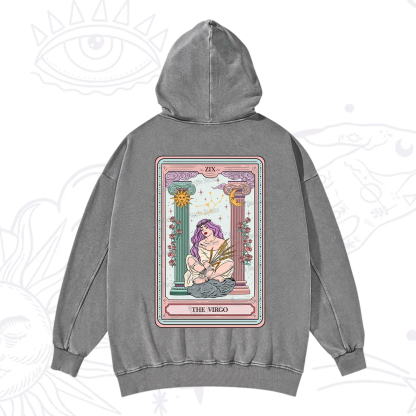 Purplehecate The Virgo Goddess Tarot Washed Hoodie