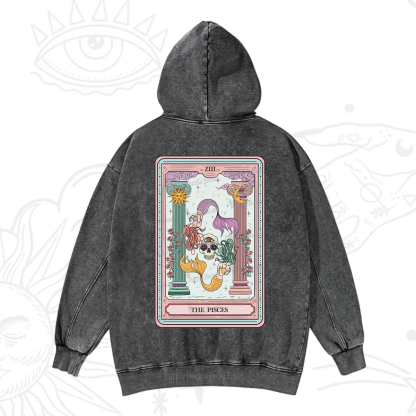 Purplehecate The Pisces Goddess Tarot Washed Hoodie