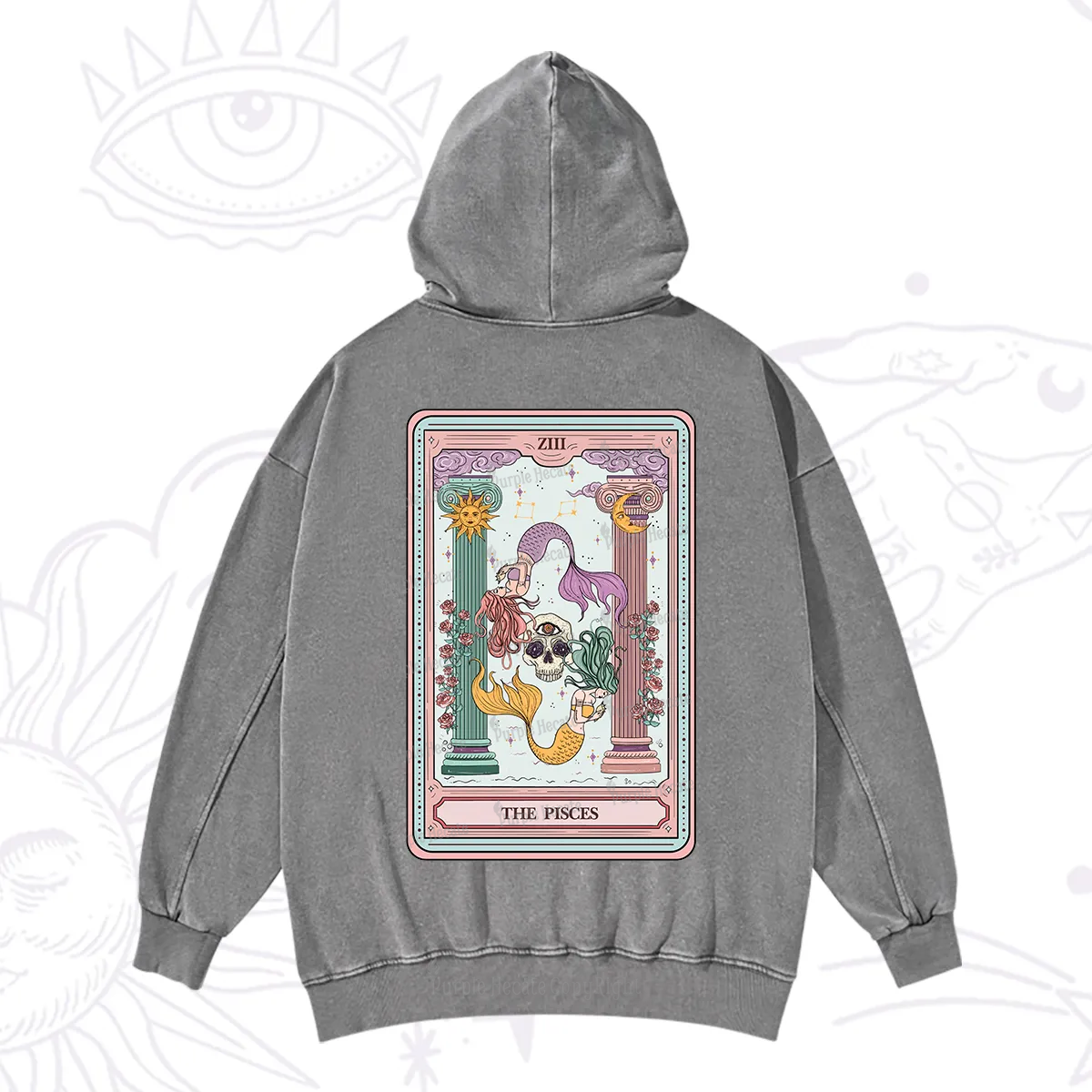 Purplehecate The Pisces Goddess Tarot Washed Hoodie