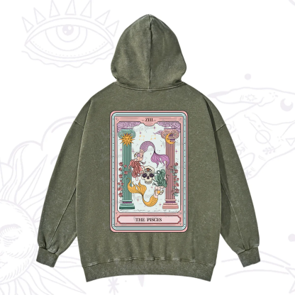 Purplehecate The Pisces Goddess Tarot Washed Hoodie