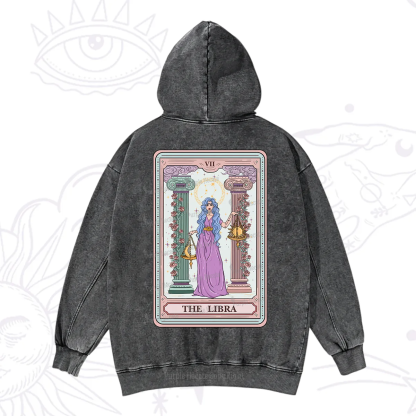 Purplehecate The Libra Goddess Tarot Washed Hoodie