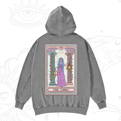 Purplehecate The Libra Goddess Tarot Washed Hoodie