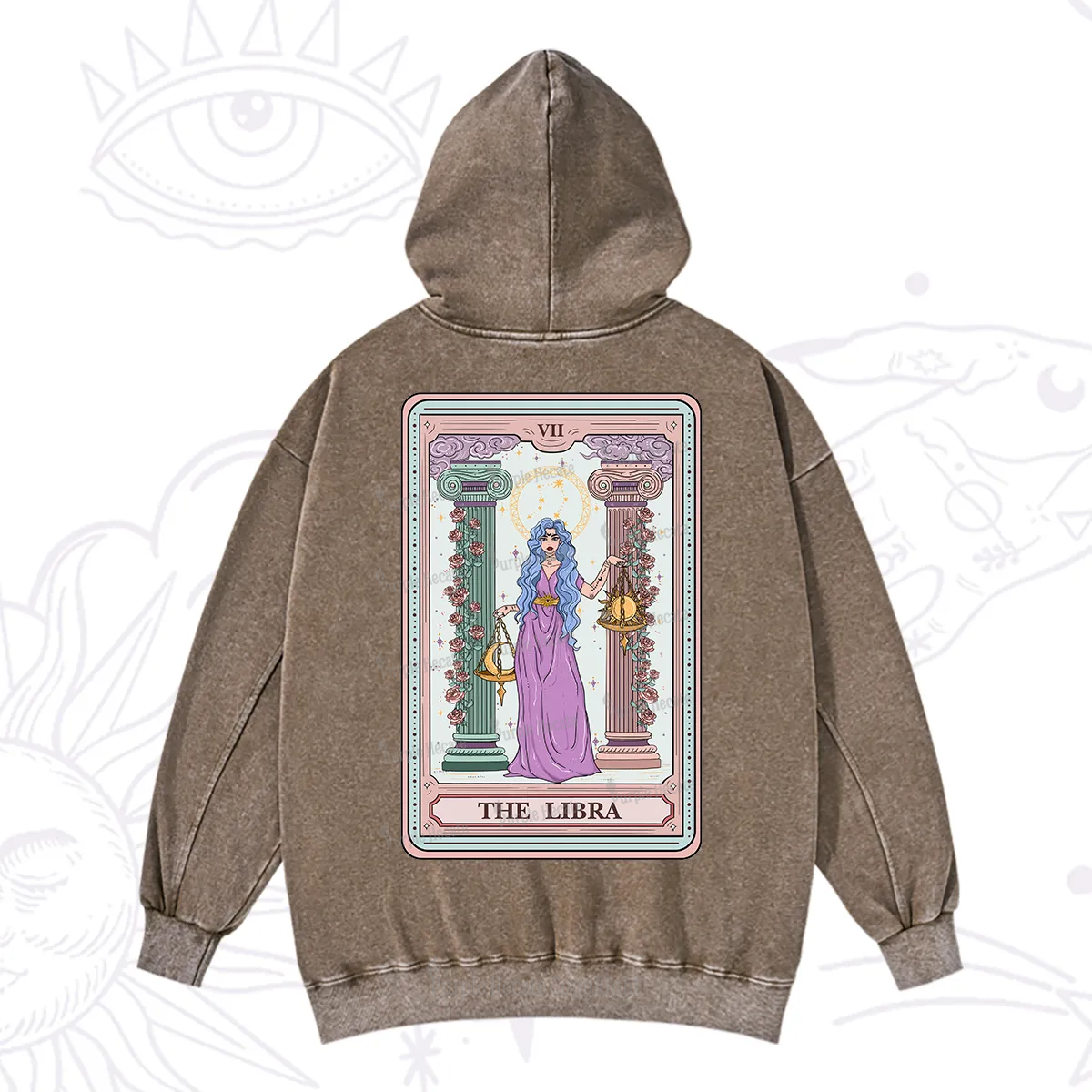 Purplehecate The Libra Goddess Tarot Washed Hoodie