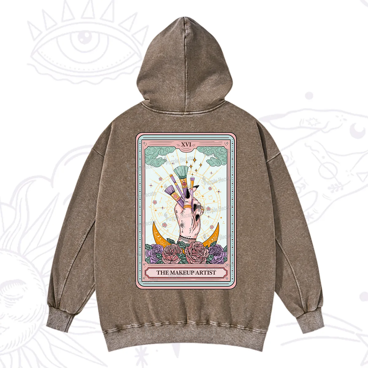 Purplehecate The Makeup Artist Life Tarot Washed Hoodie