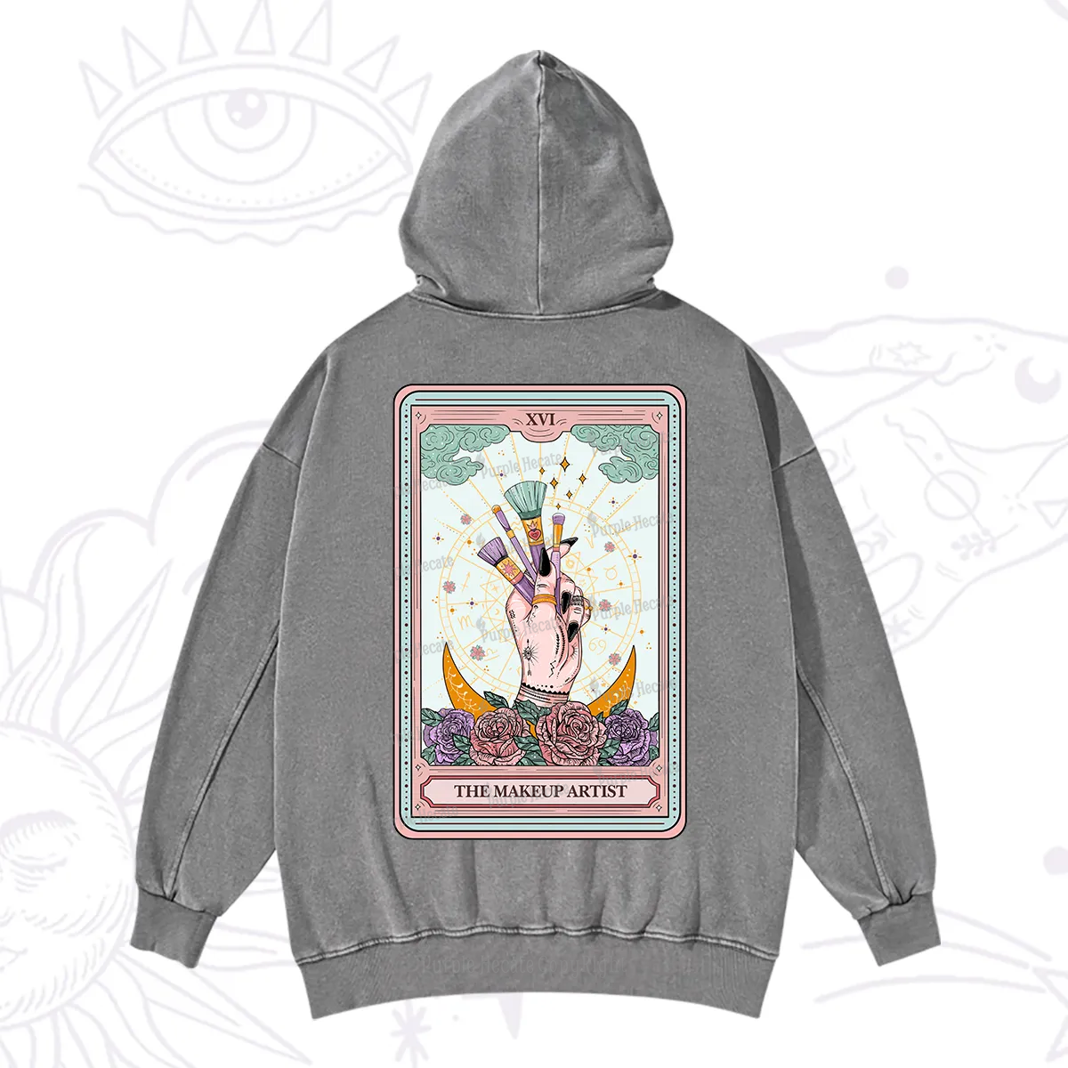 Purplehecate The Makeup Artist Life Tarot Washed Hoodie