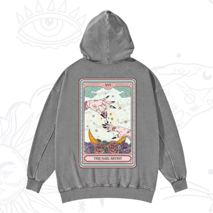 Purplehecate The Nail Artist Tarot Washed Hoodie